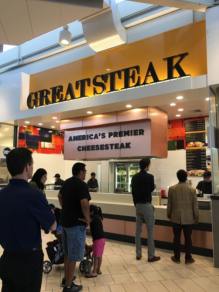Great Steak cheesesteak franchise location a mall