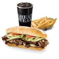 Great Steak sandwich franchise Combo with Fries and a Drink