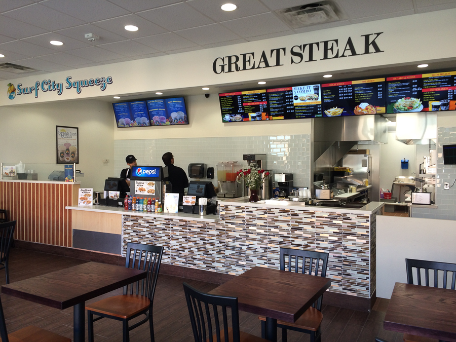 Great Steak cheesesteak franchise counter and employees